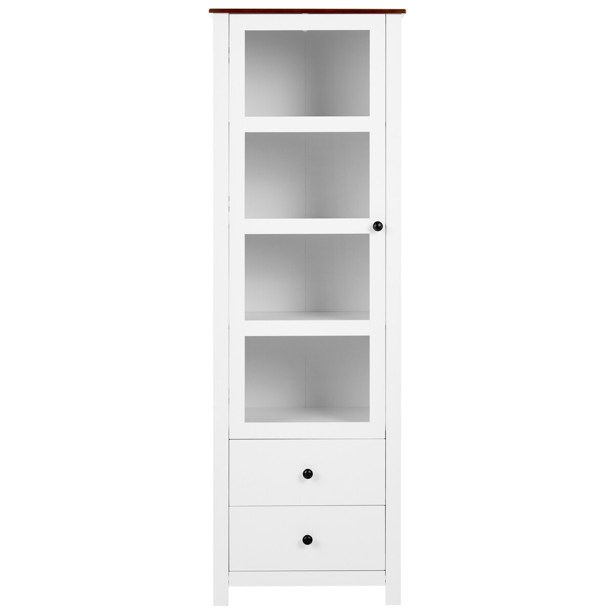 Witryna ze szklaną gablotą PIMBA 60 cm Biały