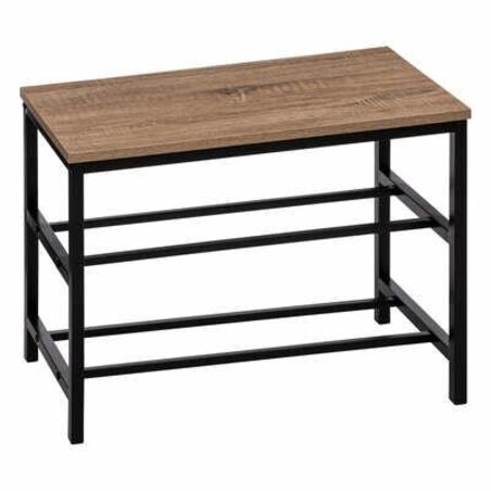 ŁAWKA Z PÓŁKĄ Aliaj naturalna/czarna NA 9 PAR BUTÓW