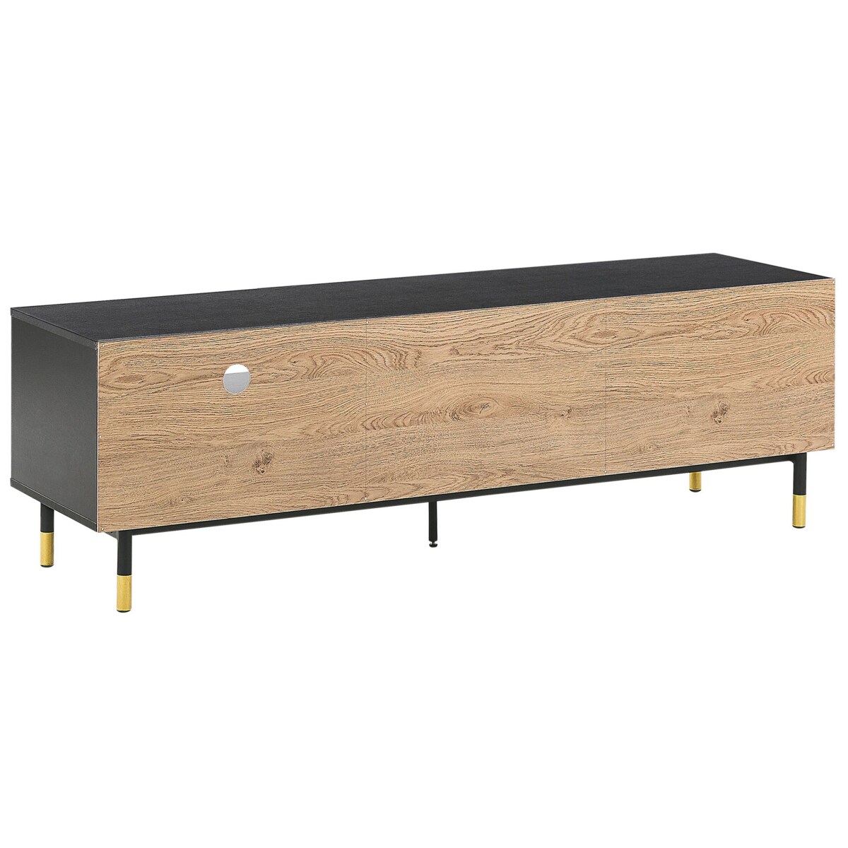 Szafka RTV czarna z jasnym drewnem ABILEN
