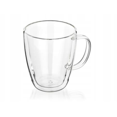 2x SZKLANKA KUBEK termiczna 300 ml podwójna ścianka na kawę herbatę z uchem