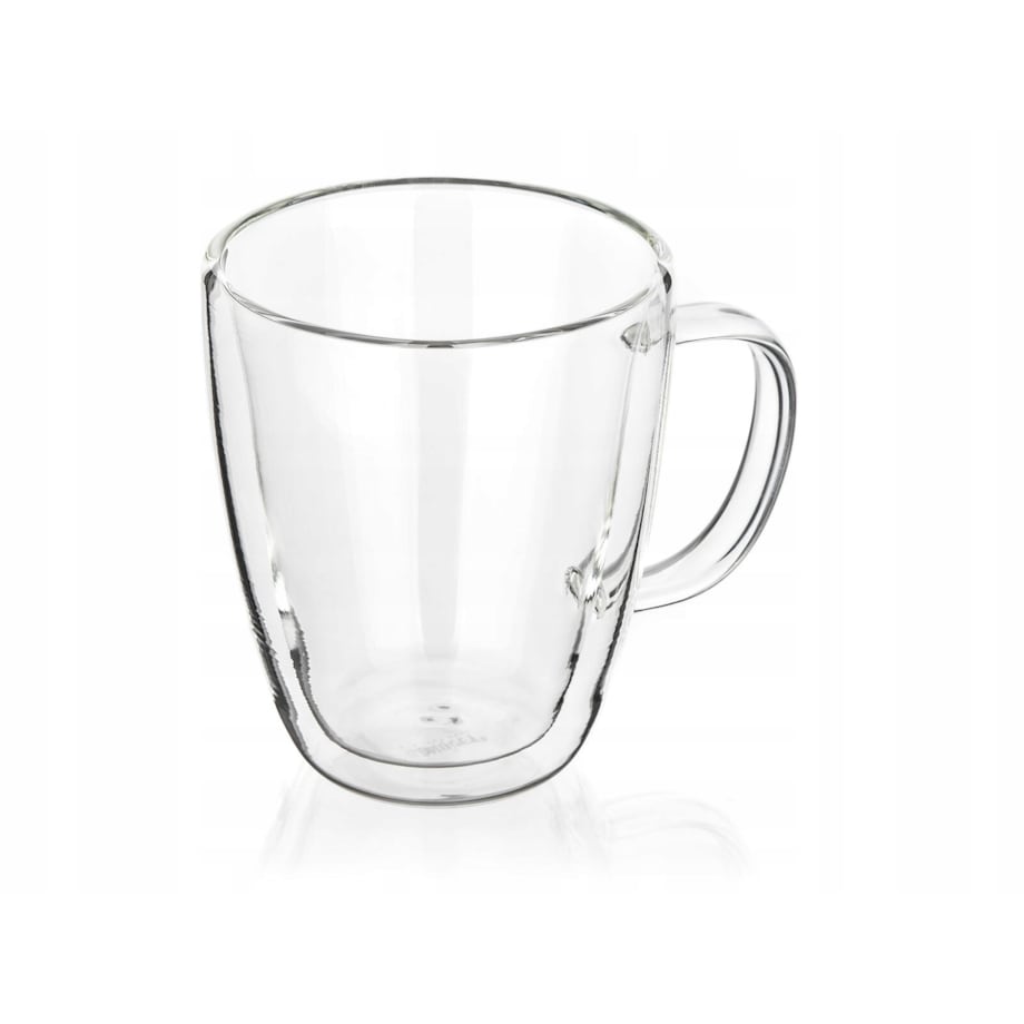 2x SZKLANKA KUBEK termiczna 300 ml podwójna ścianka na kawę herbatę z uchem