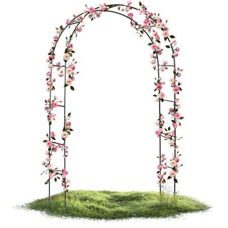 Pergola ogrodowa zielona łuk na kwiaty 240x140cm + kotwy Plonos