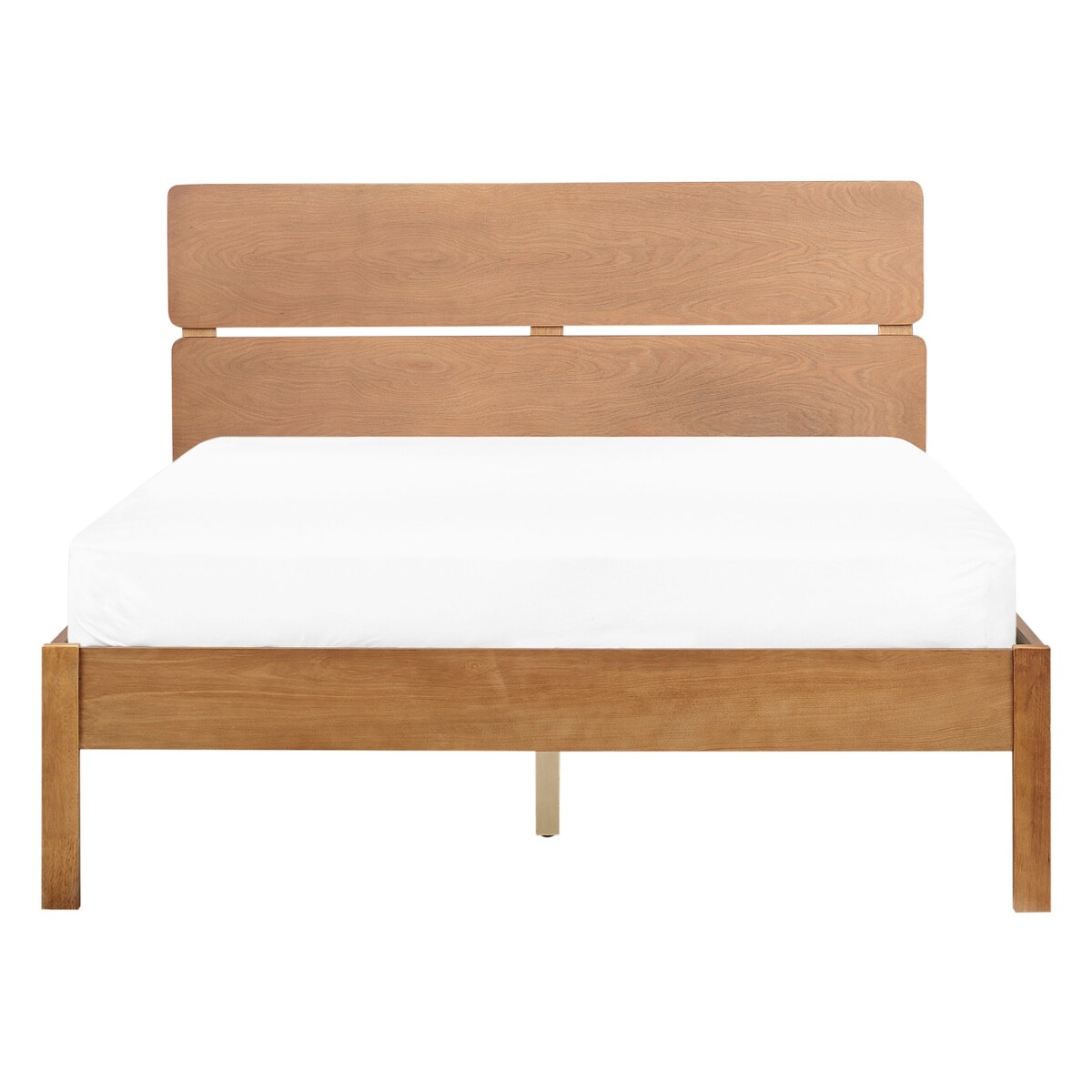 Łóżko LED drewniane 140 x 200 cm jasne BOISSET