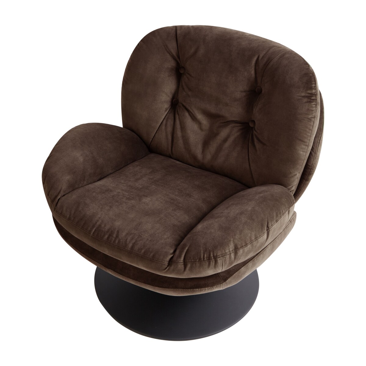 Fotel obrotowy NOLVIK Welur Ciemnobrązowy