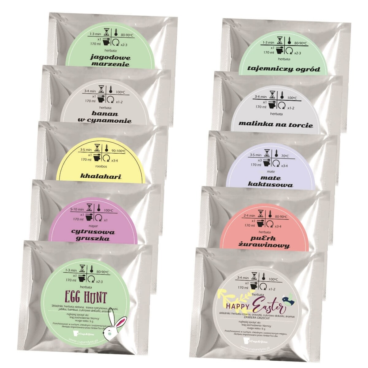 HAPPY EASTER zestaw herbat z kubkiem na wielkanoc prezent upominek na święta wielkanocne dla niej niego mamy taty chłopaka dziewczyny cioci wujka