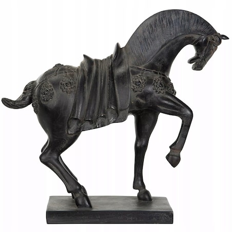 FIGURKA KONIA KOŃ CZARNY dekoracyjna do salonu sypialni imitacja 36cm