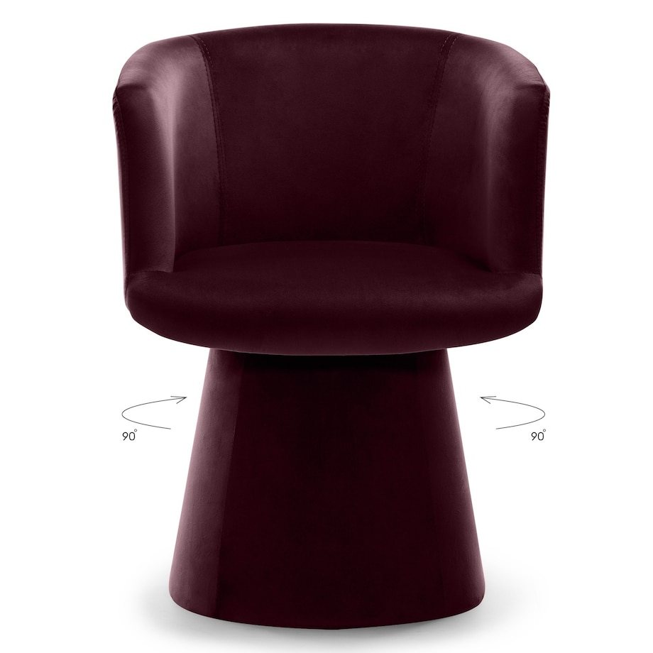 Krzesło obrotowe aksamitne burgundowe Nalf