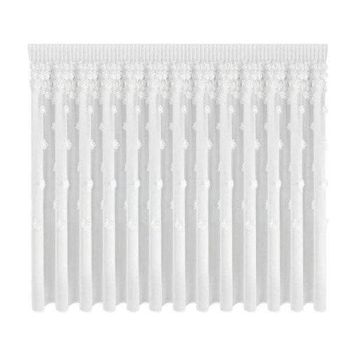 firana "french roses" z aplikacją 3d róże 300x140 taśma | biała