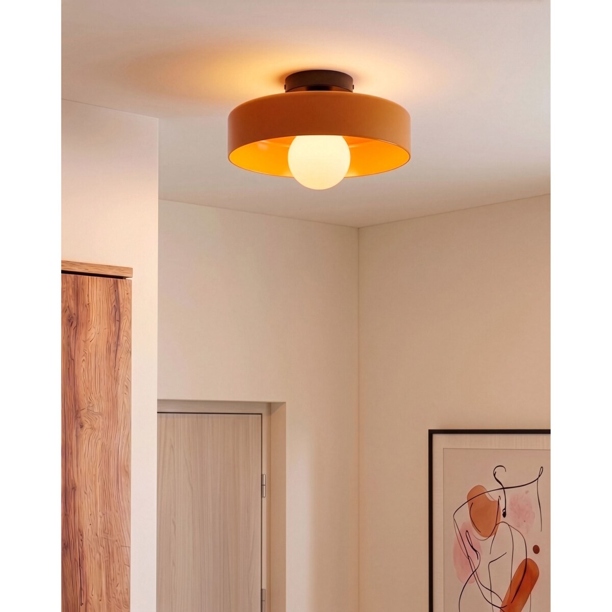 Lampa sufitowa LUGUSE Szkło Pomarańczowy