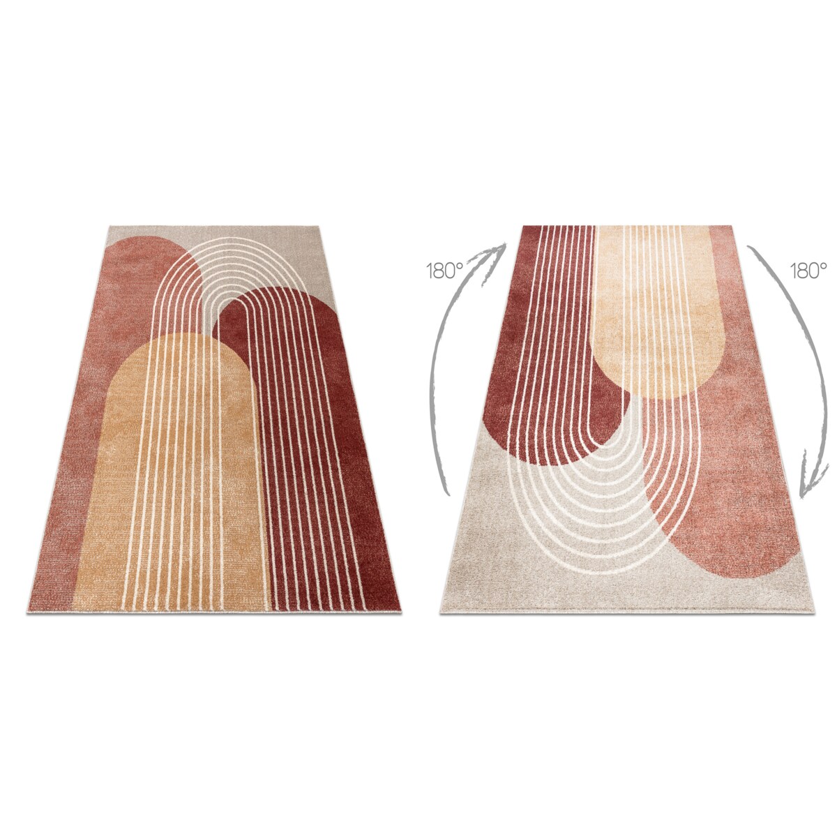 Dywan FUSION 0810 beż / terakota - 160x220 cm