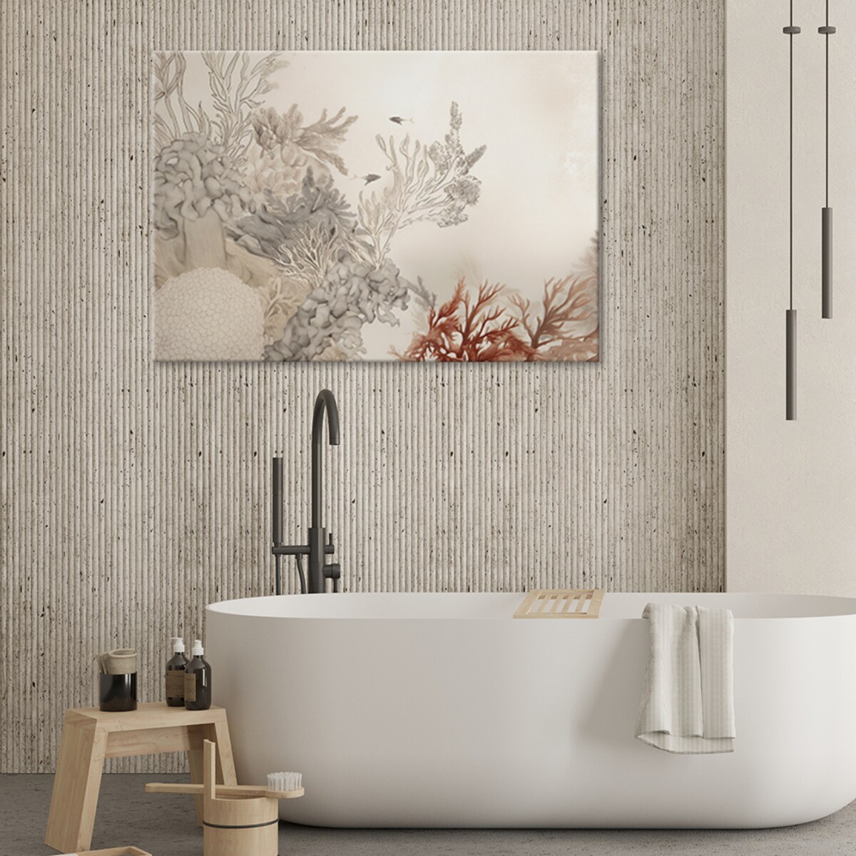 Obraz do salonu boho - Morskie ryby i rośliny 120x80cm