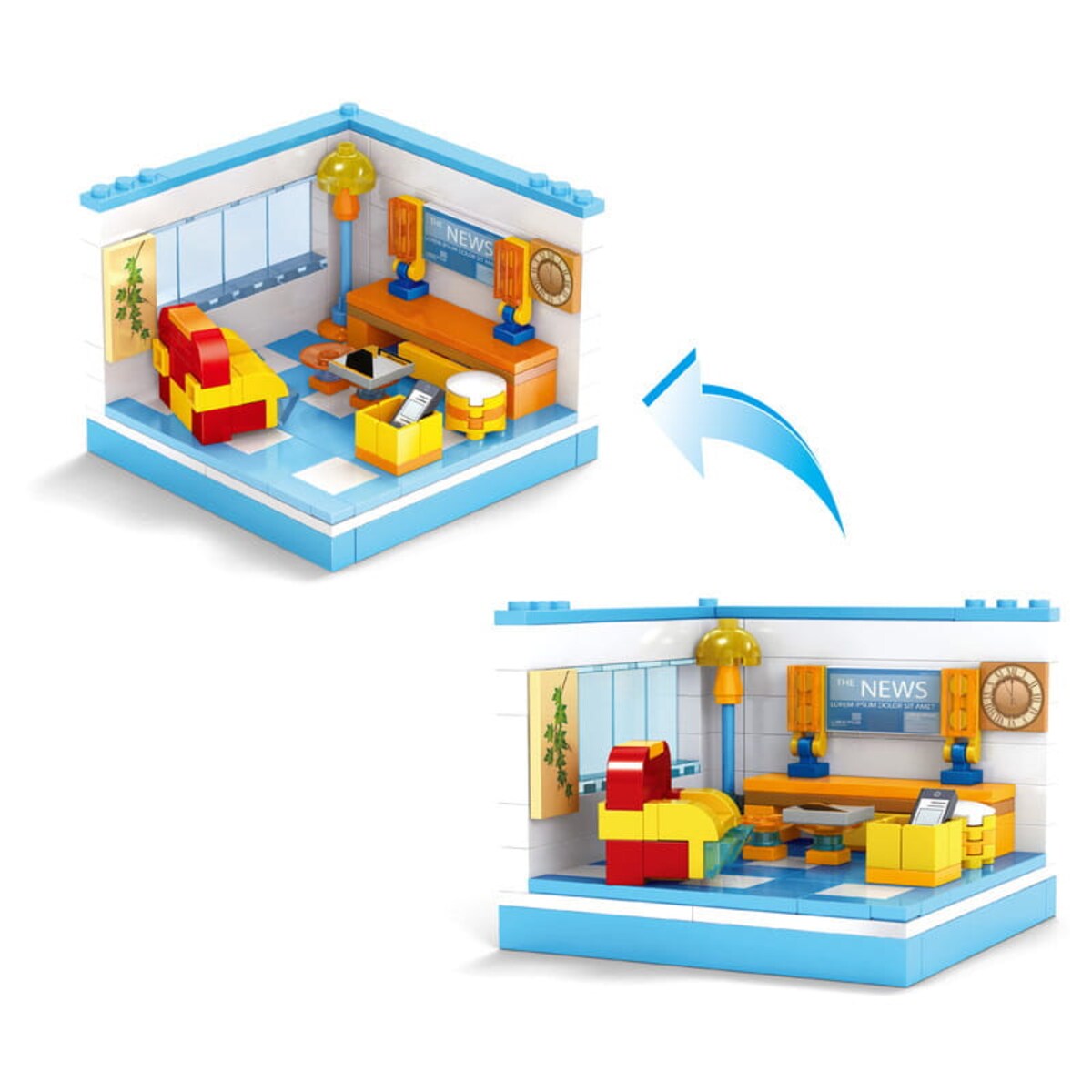 SALON - mini pokoik z klocków - Ausini - 137 elementów