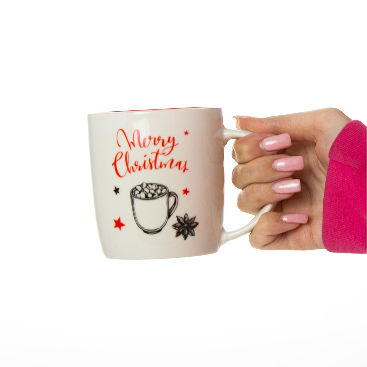 Kubek Świąteczny Na Prezent Ceramiczny Boże Narodzenie 370 Ml Biały Ceramiczny Filiżanka