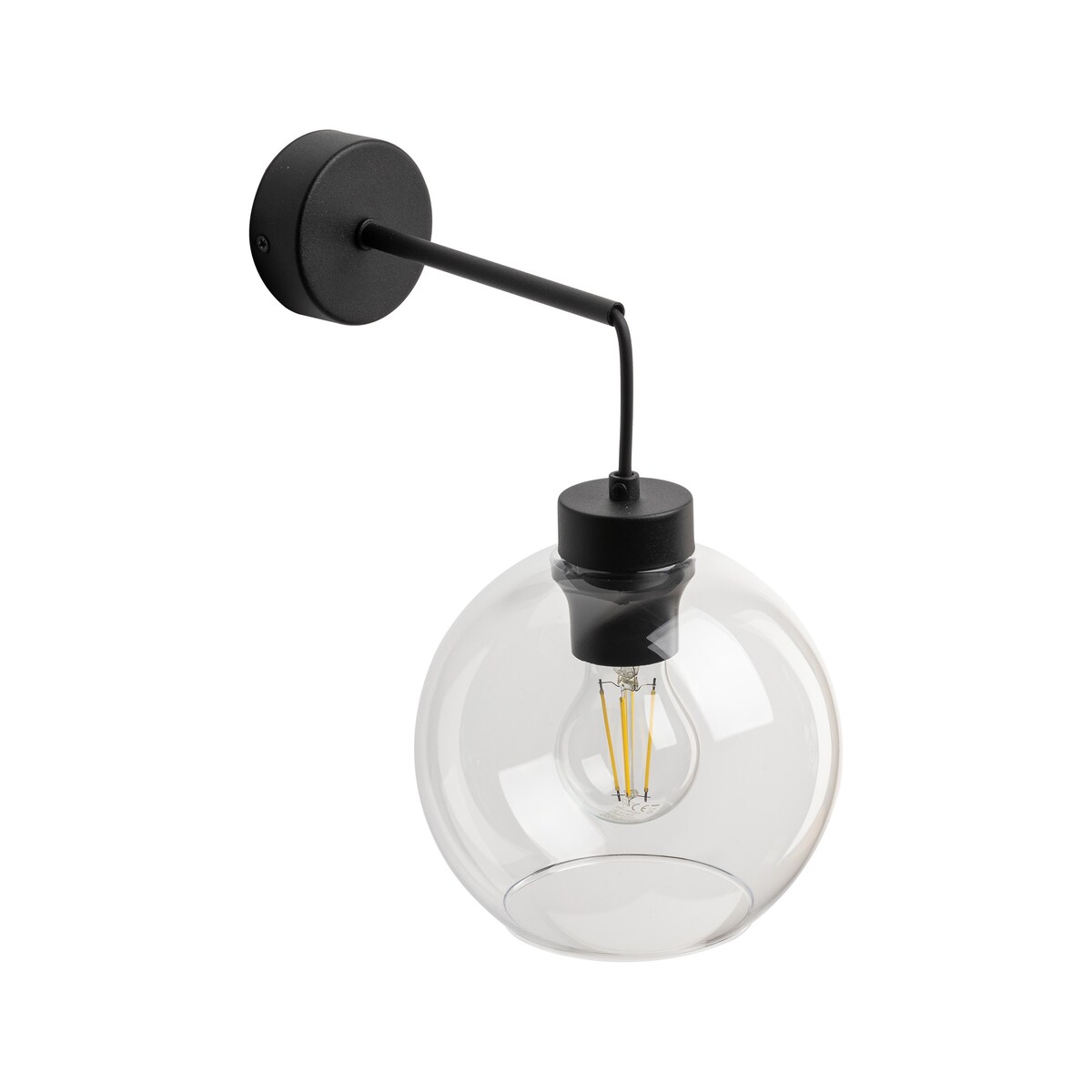 Kinkiet ścienny TK Lighting CUBUS Transparent 10245 czarny E27 nowoczesny