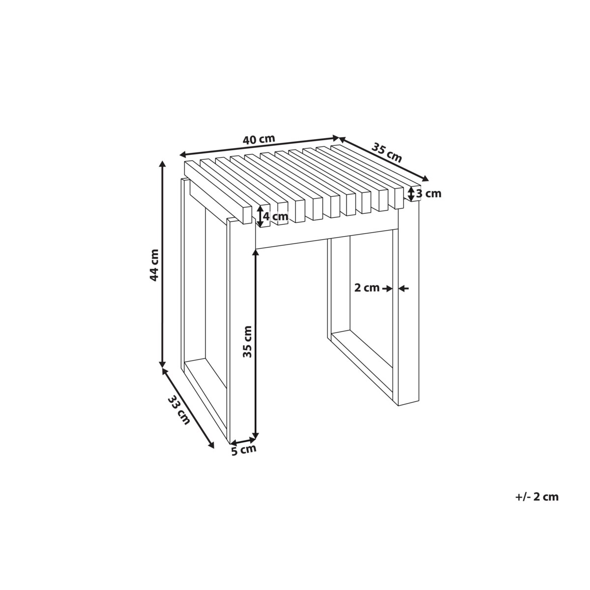 Stół ogrodowy 40 x 40 cm Drewno Jasne drewno BELLANO
