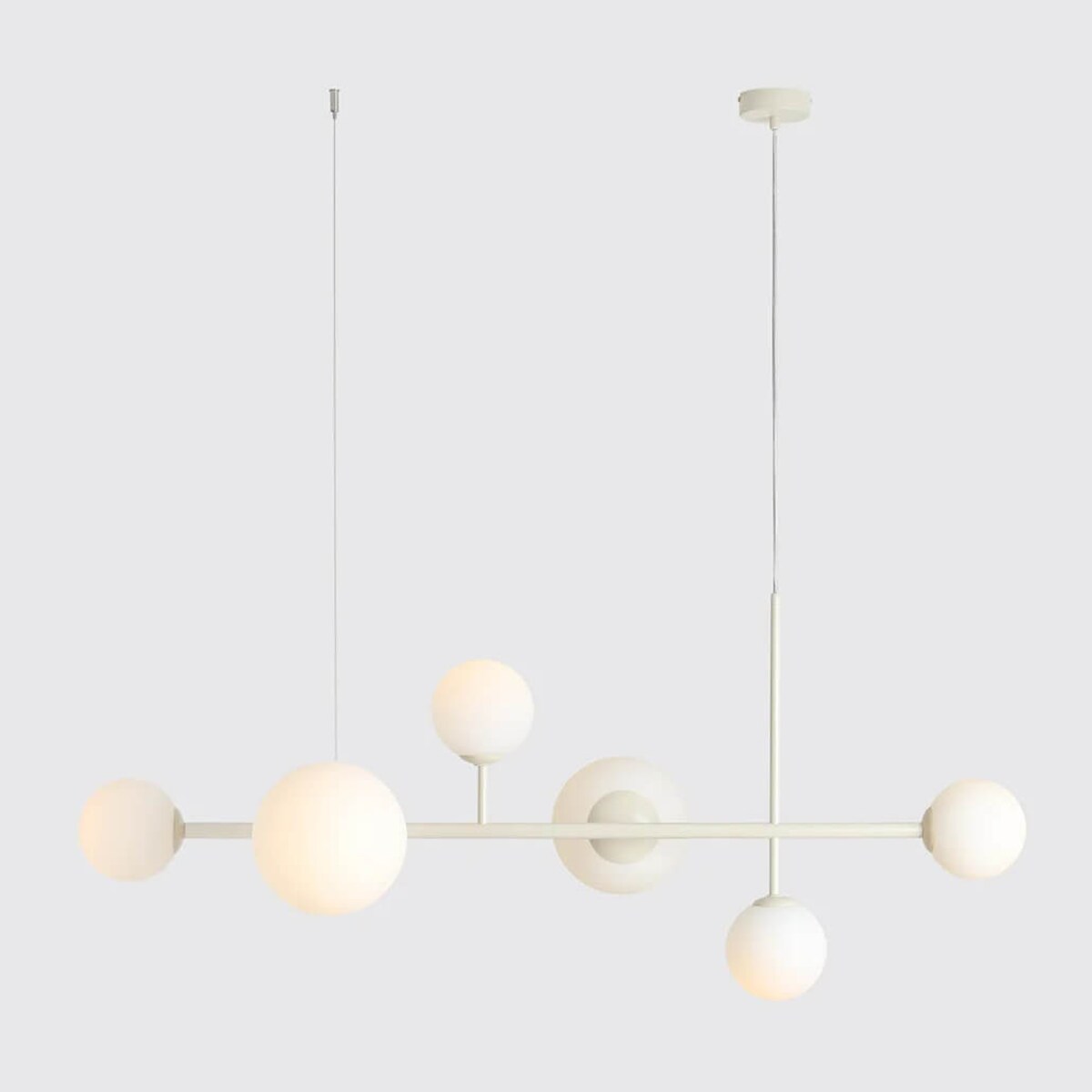 Zwisowa lampa molekułowa Dione 1092K9 Aldex kule białe kremowe