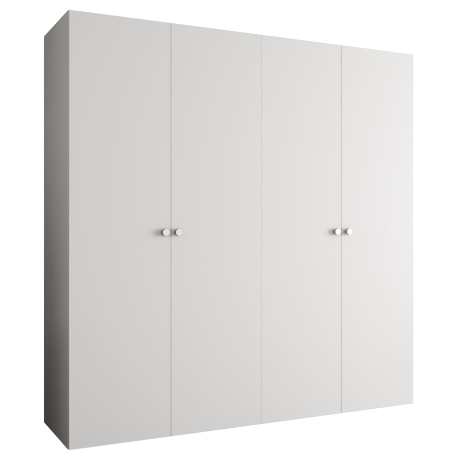 Szafa uchylna otwierana PARMA 1 200 wys. 202 cm Biały + u. Srebrny