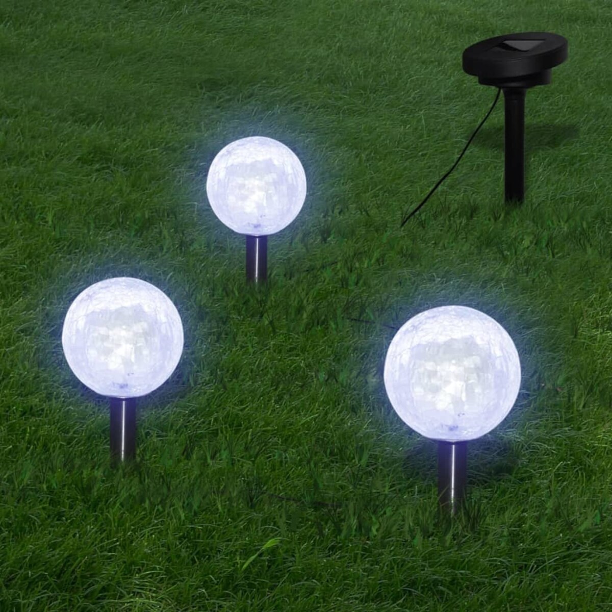 vidaXL Lampy ogrodowe LED, 6 szt., z panelami solarnymi i szpikulcami