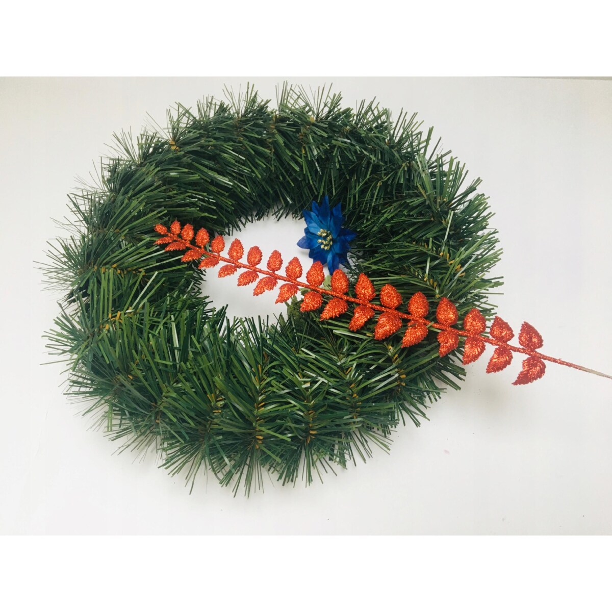 BROKATOWA GAŁĄZKA czerwona do dekoracji bukietu kompozycji święta stroik