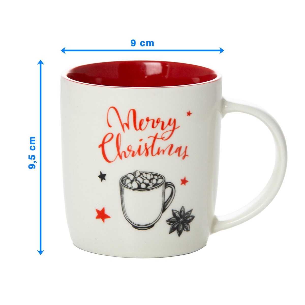 Kubek Świąteczny Na Prezent Ceramiczny Boże Narodzenie 370 Ml Biały Ceramiczny Filiżanka