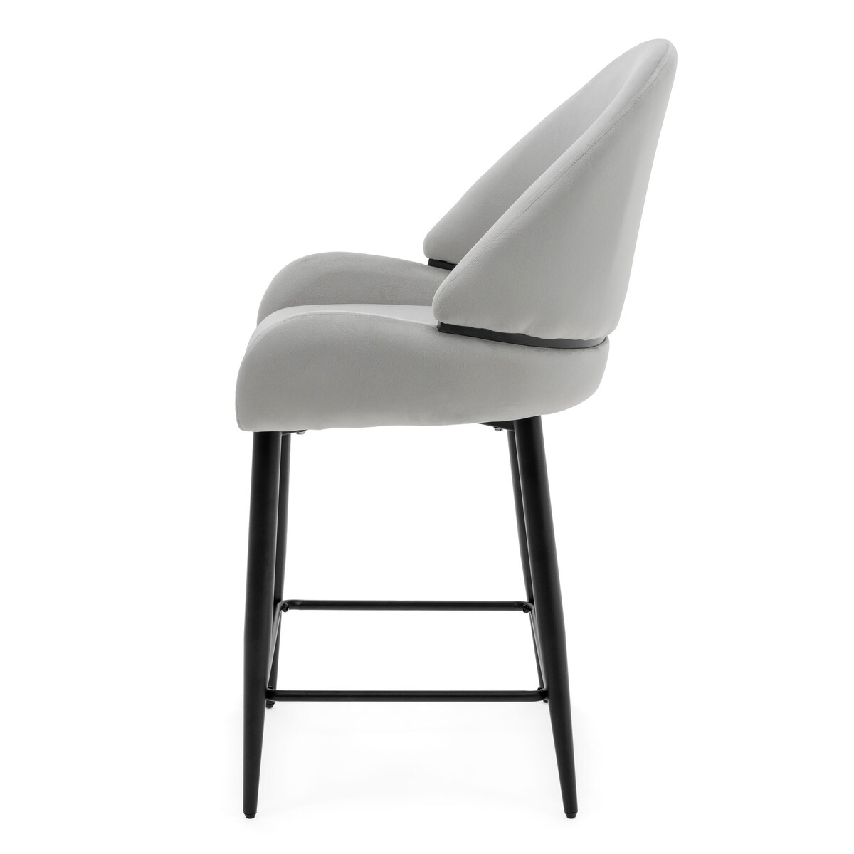 Hoker tapicerowany welurowy do salonu BERGAMO jasnoszary