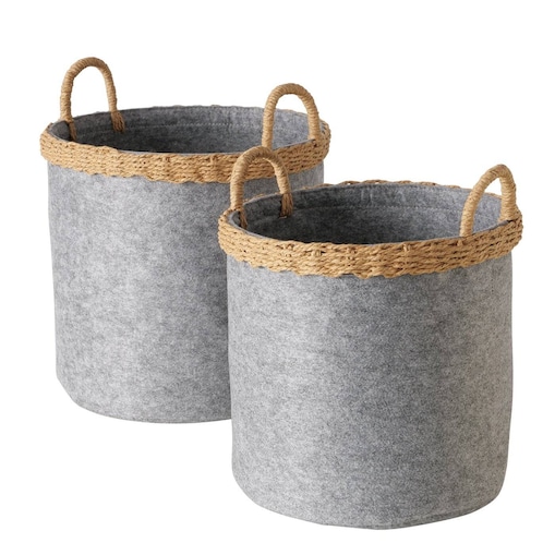 Kosze do przechowywania NILO, filcowe, okrągłe, 2 sztuki