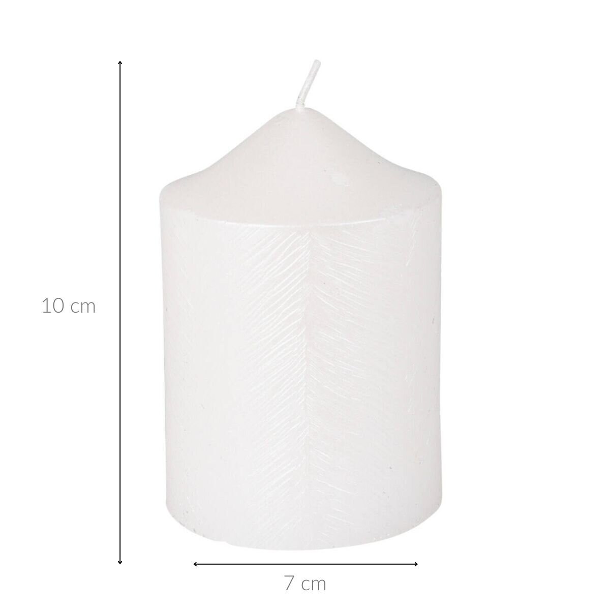 Świeca ozdobna z metalicznym wzorem, 7 x 10 cm