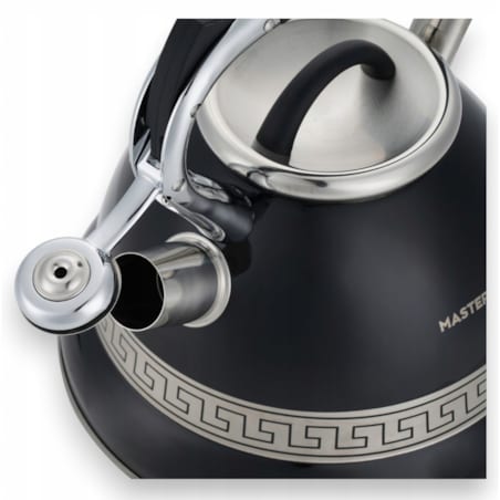 Duży Czarny Tradycyjny Czajnik Z Gwizdkiem Stalowy 3L Na Indukcję Gaz