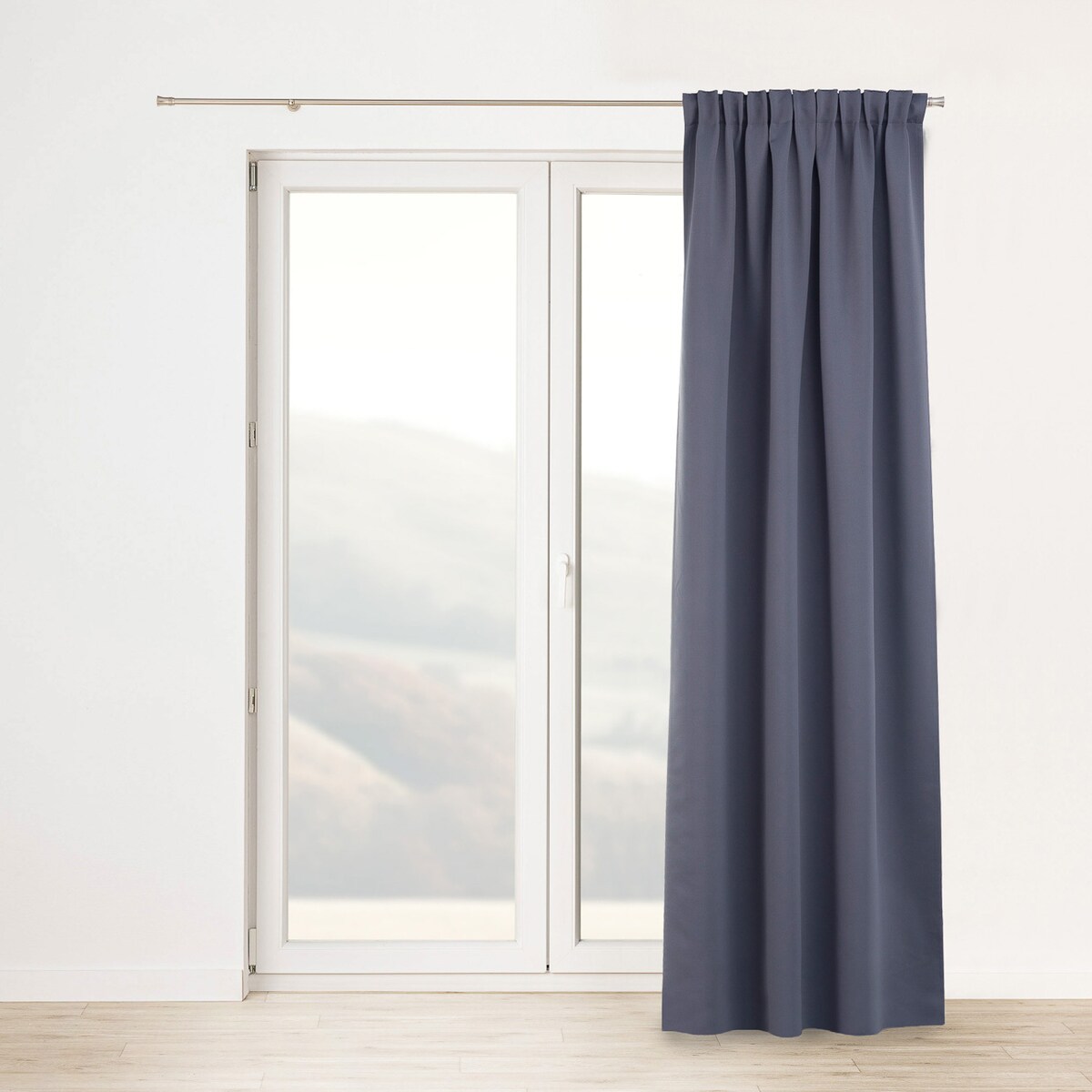 Zasłona zaciemniająca na taśmie marszczącej ciemny szary 140 x 280cm 1 szt. 140x280 szary