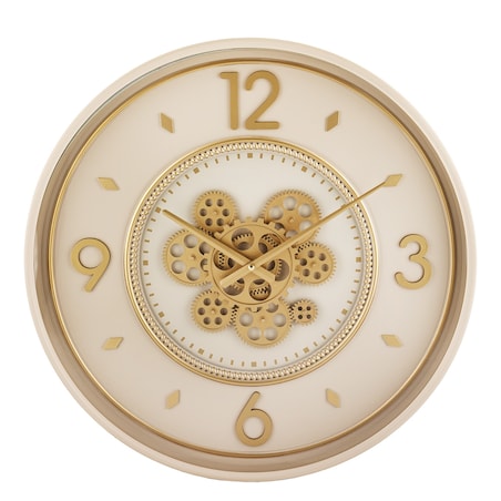 Zegar ścienny metalowy 55,5x55,5x8,5 cm OROGLIO beżowy