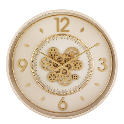 Zegar ścienny metalowy 55,5x55,5x8,5 cm OROGLIO beżowy