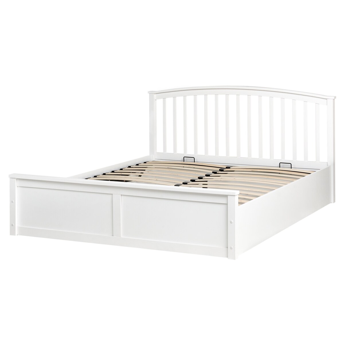Łóżko z pojemnikiem Drewno sosnowe CLARBEC 160 x 200 cm Biały