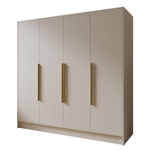 Szafa 200 gładka ORTO bez lustra z czarnymi uchwytami, kaszmirowa