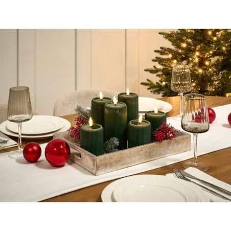 Zestaw 6 świec LED NOISETTE 10/16 cm Zielony