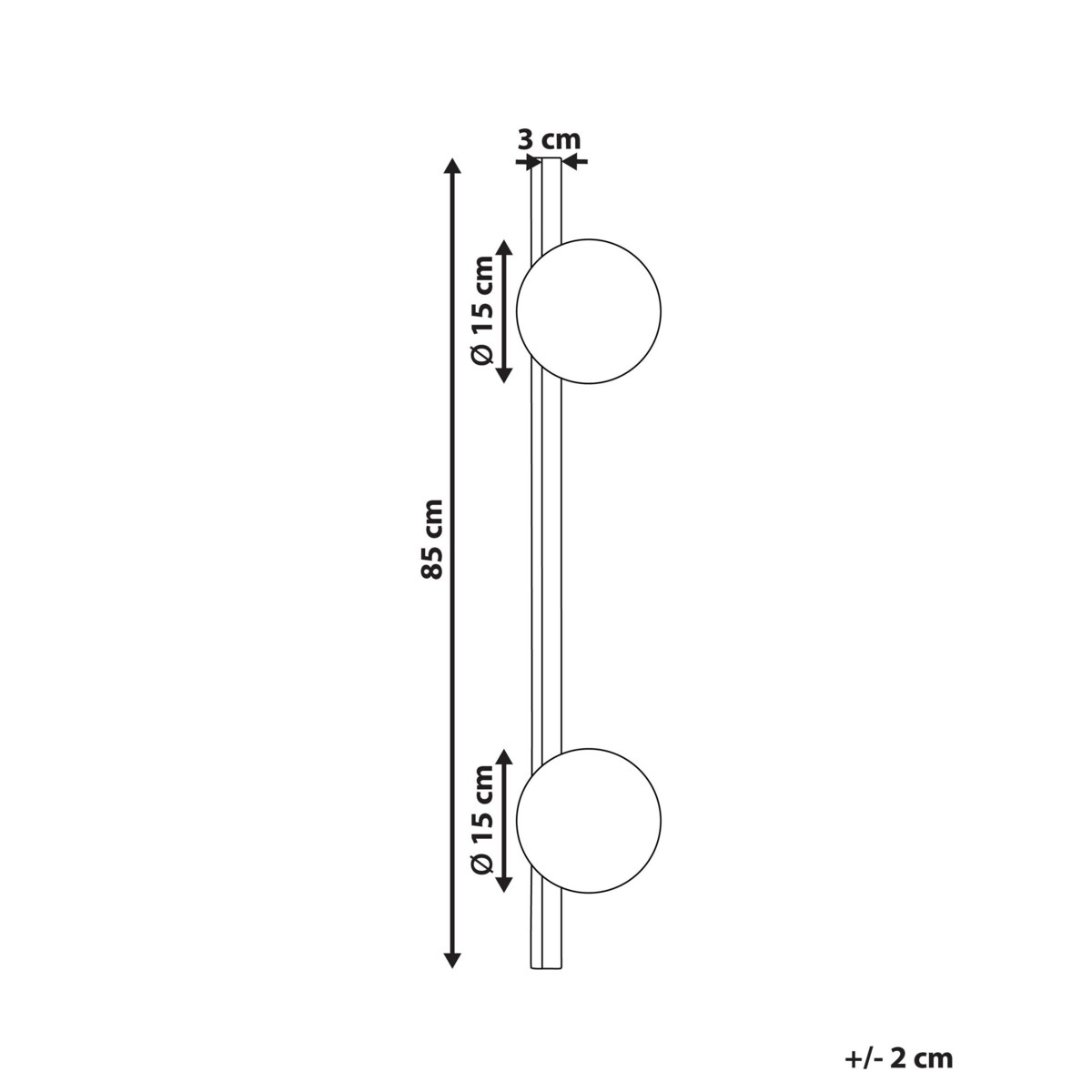 Lampa ścienna ISABELLA Metal Czarny