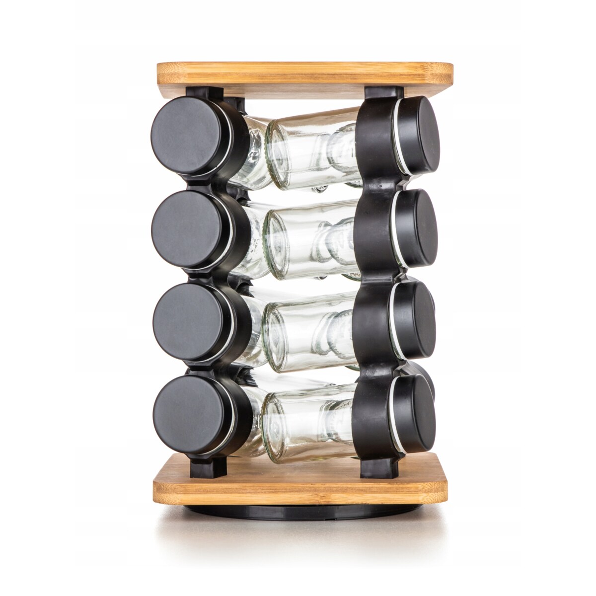 STOJAK obrotowy z pojemnikami na przyprawy czarne banquet solniczka zioła