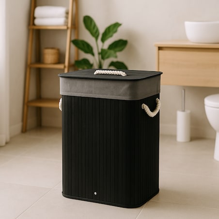 Kosz na pranie 60x42x32 cm 80 litrów LAVAGG czarny