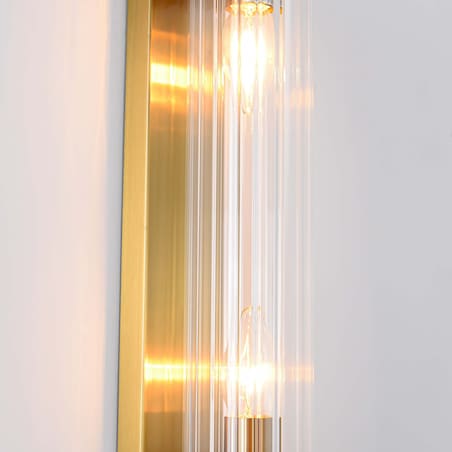 Złoty kinkiet glamour Lorenzo LP-2960/1W Light Prestige szklana tuba