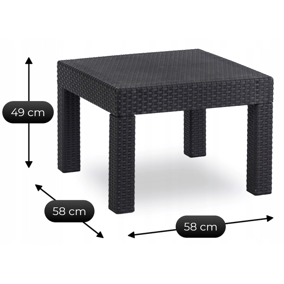 Zestaw Meble Ogrodowe Technorattan Na Taras Ogród Komplet Czarne FRESNO