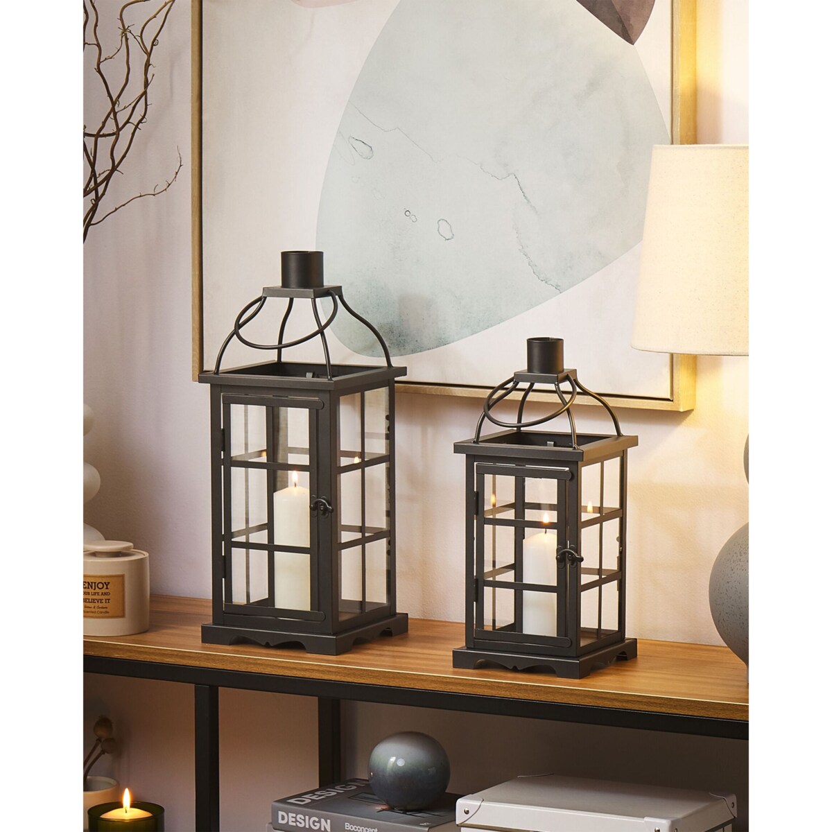 Lampion CLARA Metal 42 cm Czarny