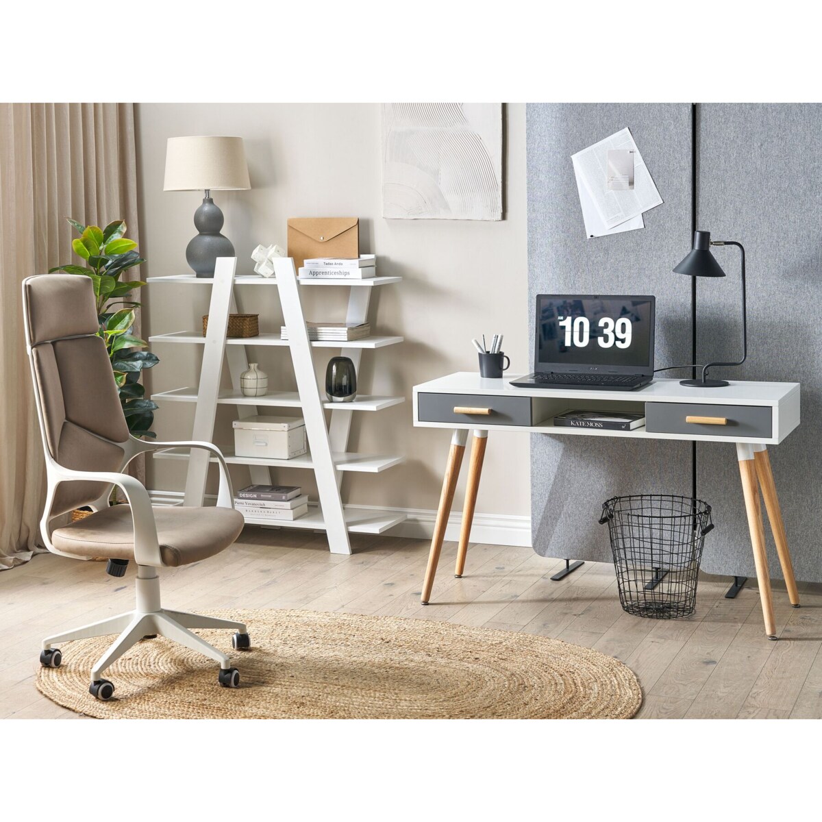Zestaw mebli biurowych biało-szary ESCALANTE/FRISCO