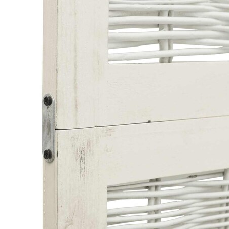 vidaXL Parawan pokojowy, 6-panelowy, biały, lite drewno paulowni