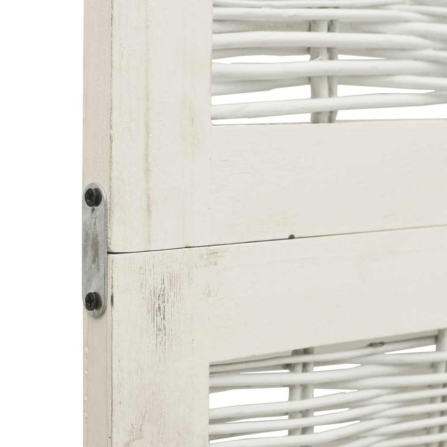 vidaXL Parawan pokojowy, 6-panelowy, biały, lite drewno paulowni