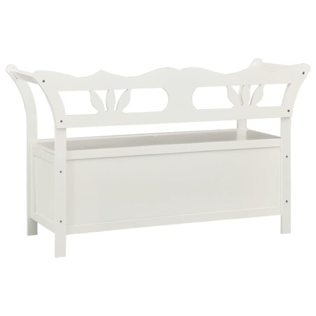 vidaXL Ławka, biała, 107x45x75,5 cm, lite drewno jodłowe