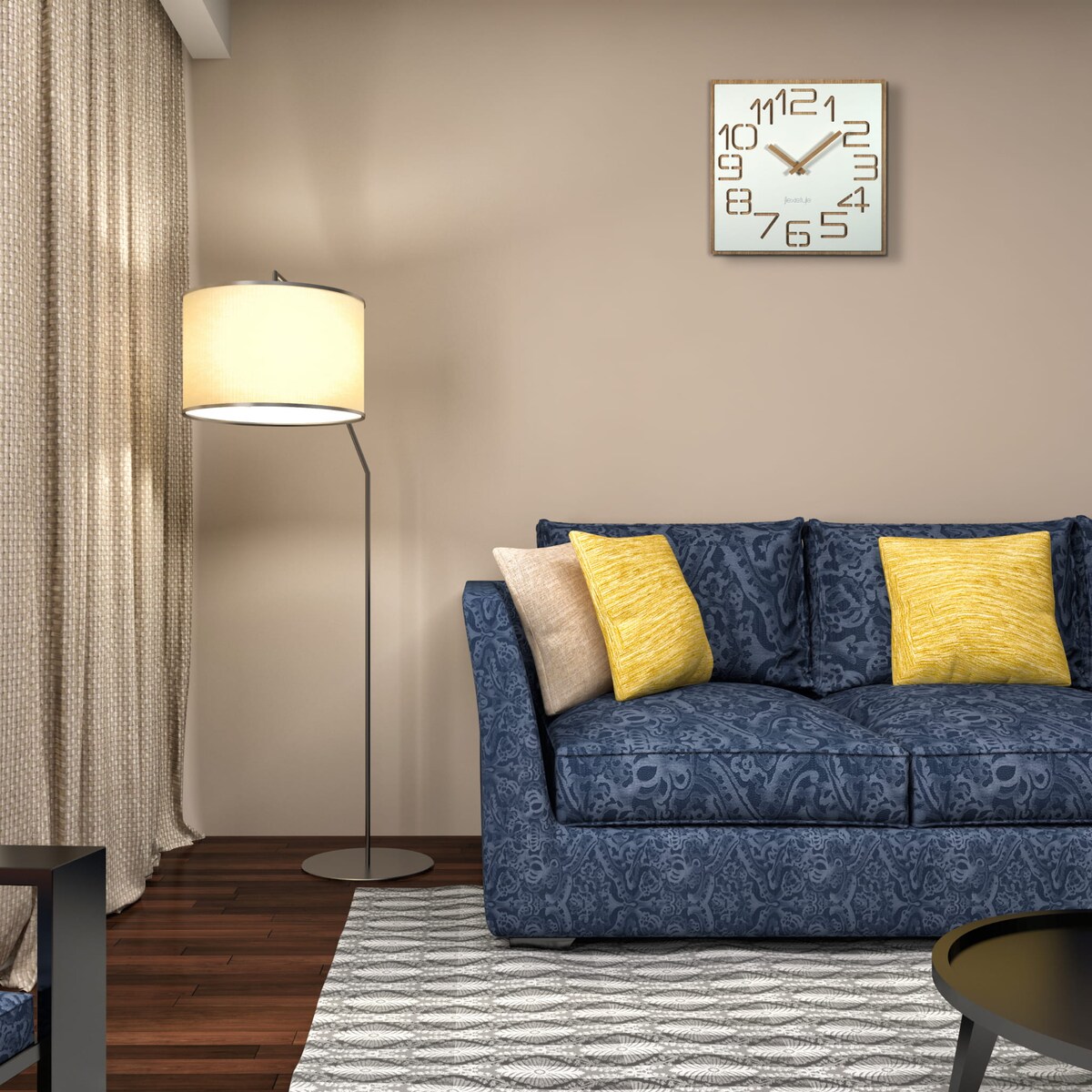 Biały zegar ścienny DIGITS 40cm