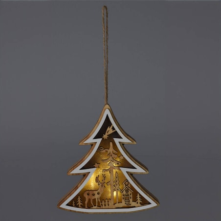 Drewniana dekoracja świąteczna do zawieszenia, 12 cm