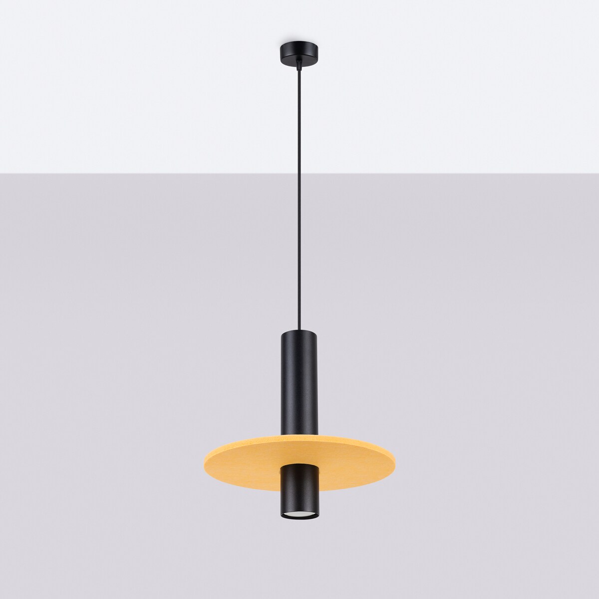 Lampa wisząca PELTA 1 czarna/żółta