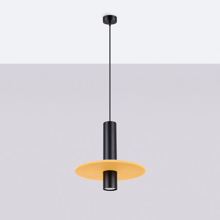 Lampa wisząca PELTA 1 czarna/żółta
