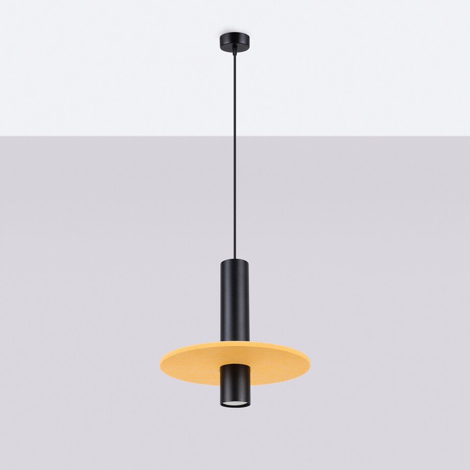 Lampa wisząca PELTA 1 czarna/żółta