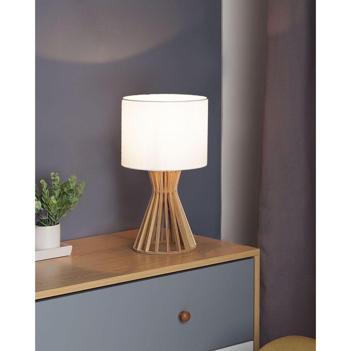Lampa stołowa CARRION Brązowy/ biały